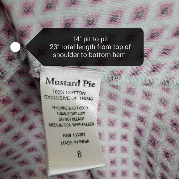 8 YEARS MUSTARD PIE, BOHO COTTON DRESS EUC - Picture 8 of 9